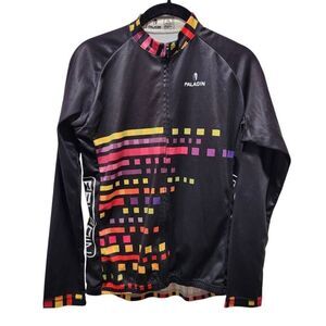 Paladin full zip‎ long sleeve Cycling jersey shirt XL black colorful